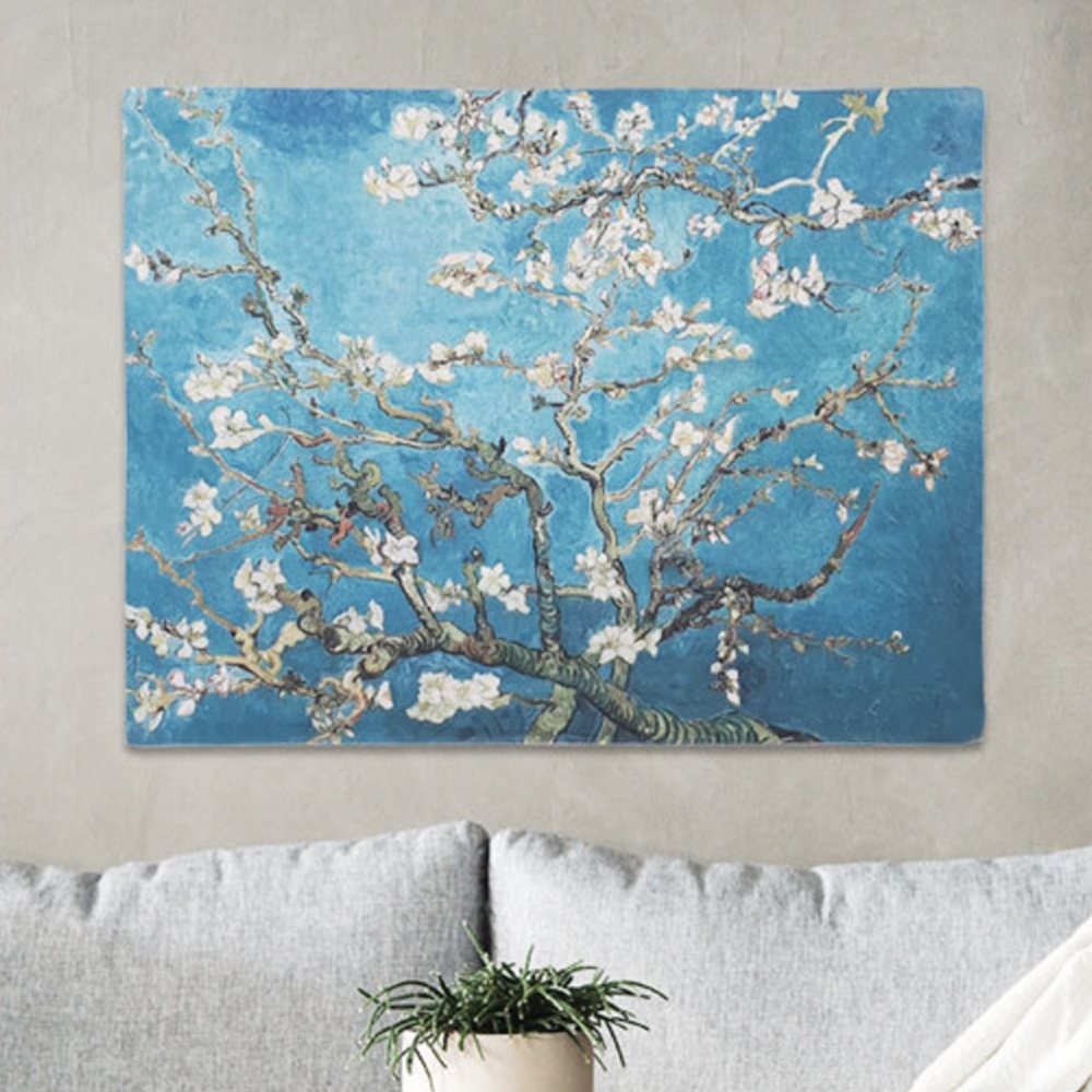 벽장식 반고흐 꽃피는 아몬드 나무 패브릭 포스터 M 인테리어 가림천 테피스 트리 액자