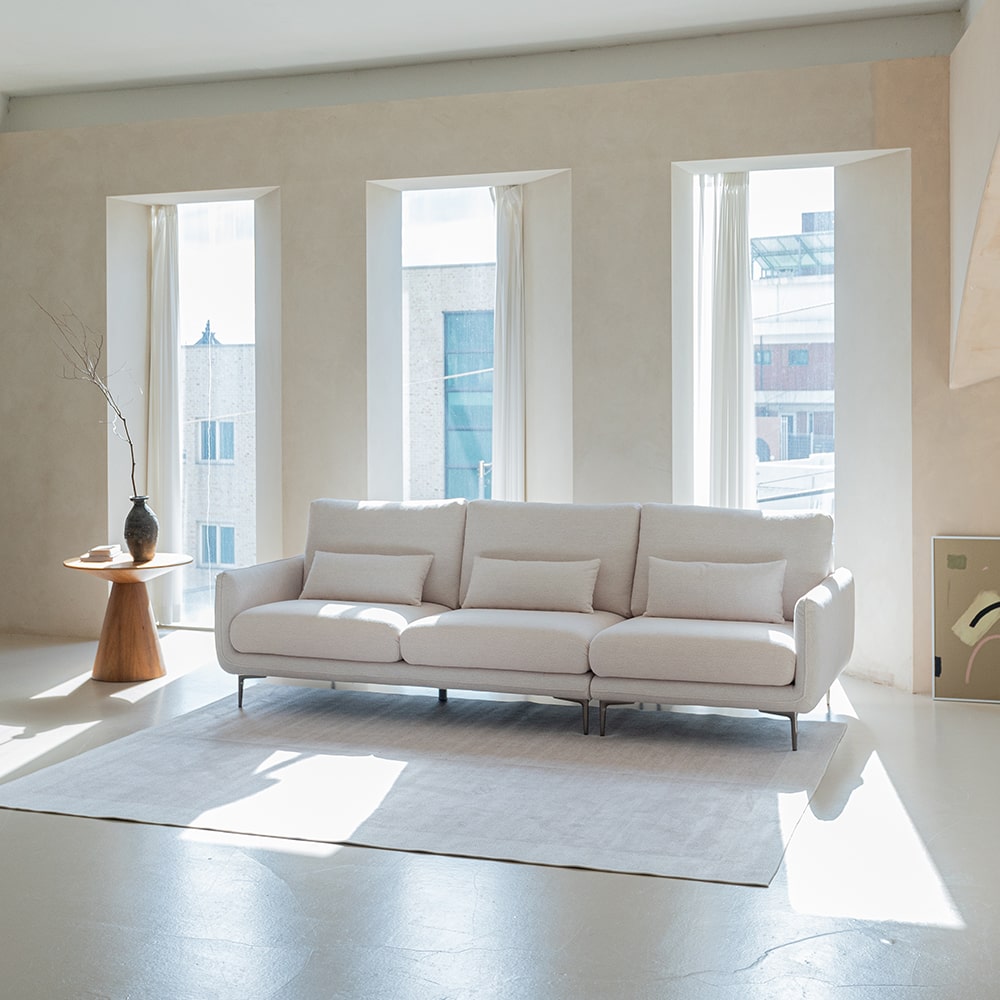 헨지디자인 밀크 부클레 딘 4인용 패브릭소파 홈카페 신혼가구