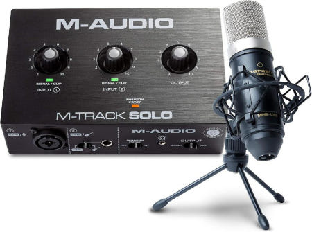 [해외]Marantz Pro 콘덴서 마이크 MPM-1000 M-Audio M-Track 솔로 USB오디오 인터페이스 협업 번들 녹음 묶음배송가능