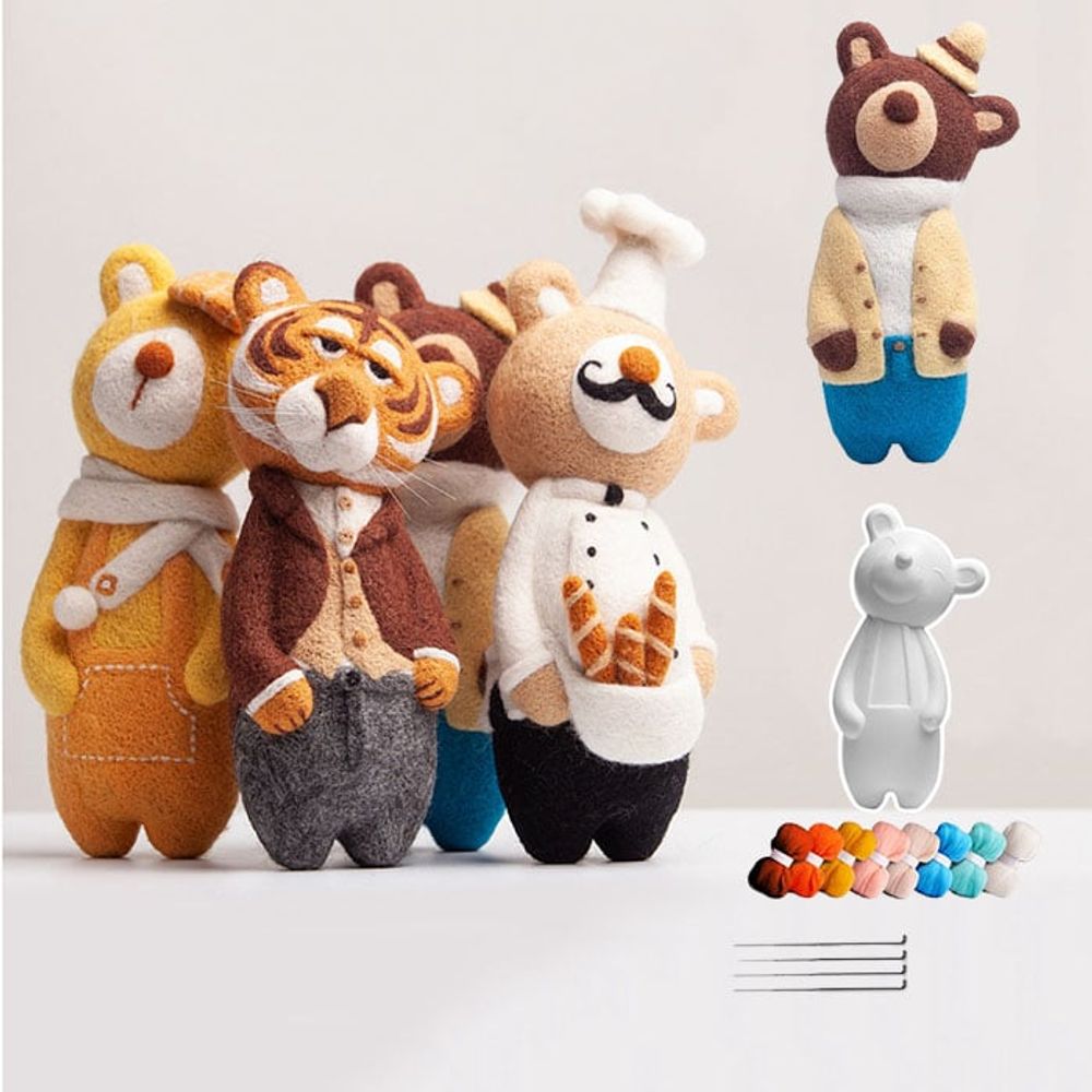 성인용 DIY 초보자 양모 펠트 핸드 메이드 인형 취미