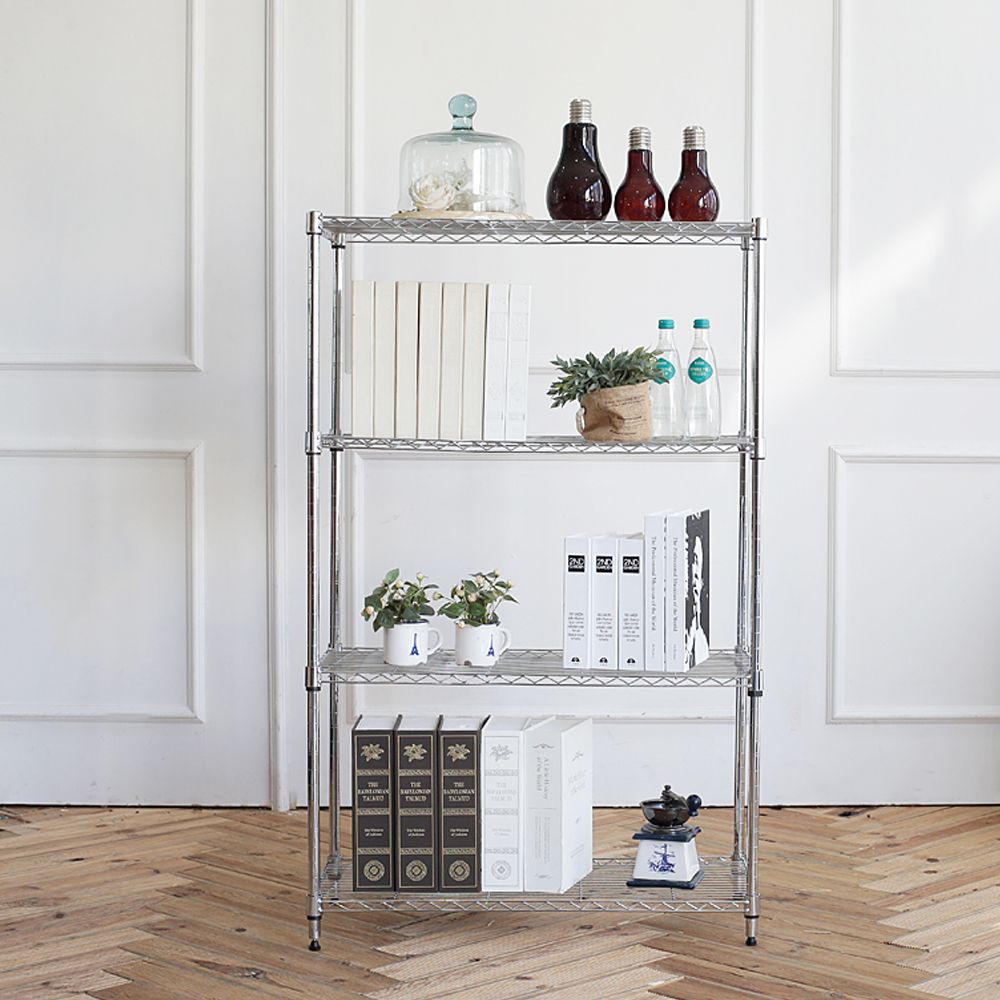 리빙 메탈랙 선반 600 4단 진열대 진열장 수납 메탈렉