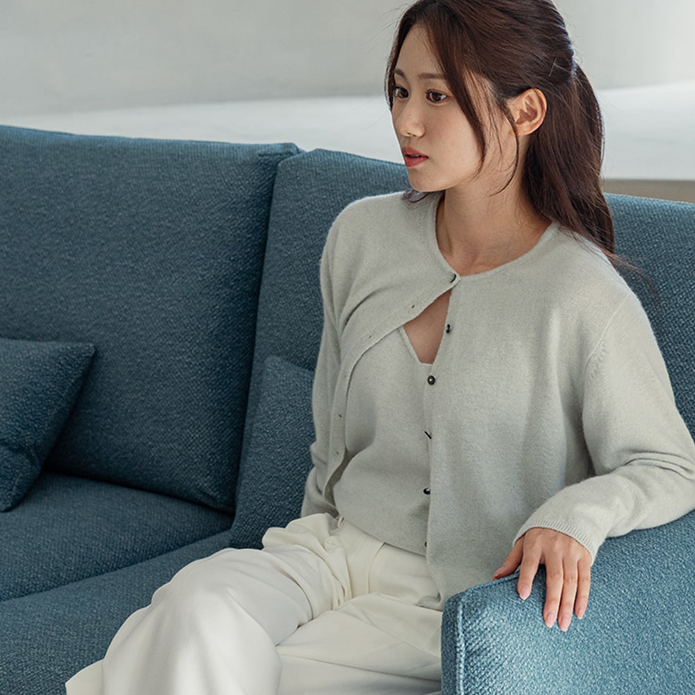헨지디자인 밀크 부클레 딘 3인용 패브릭소파 홈카페 신혼가구