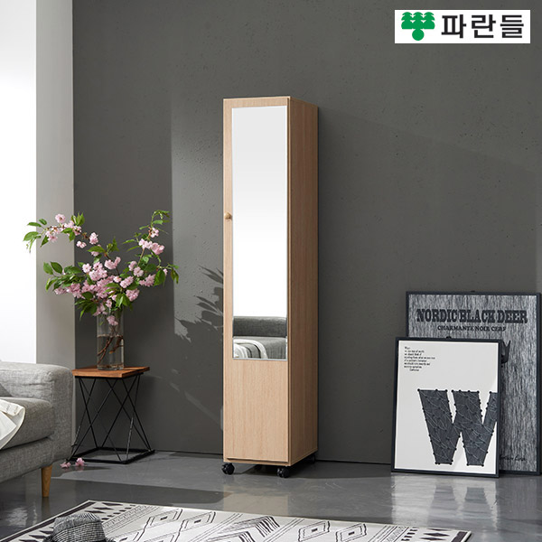 파란들가구 310 거울형 고정/이동식 옷장 틈새수납장 행거장 - 상세 이미지 2