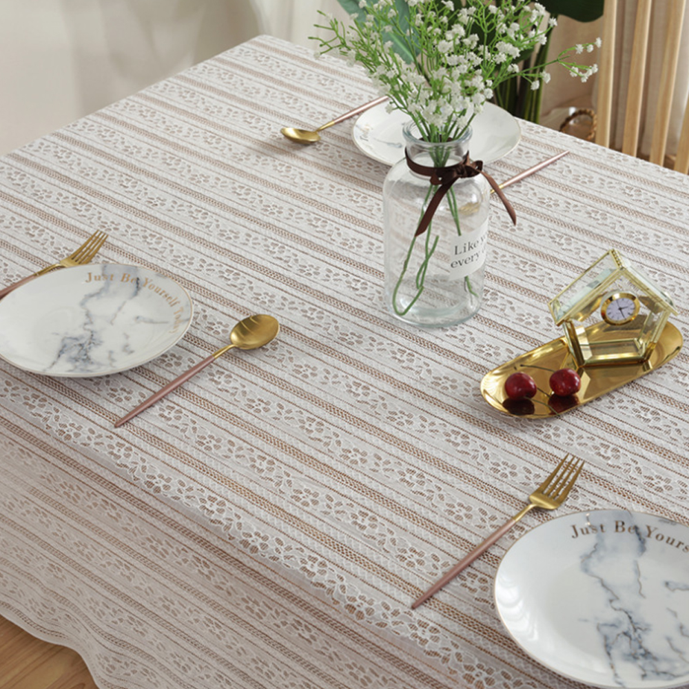 라인 레이스 식탁보 커버( 150x cm) 테이블보 매트 방수 러너
