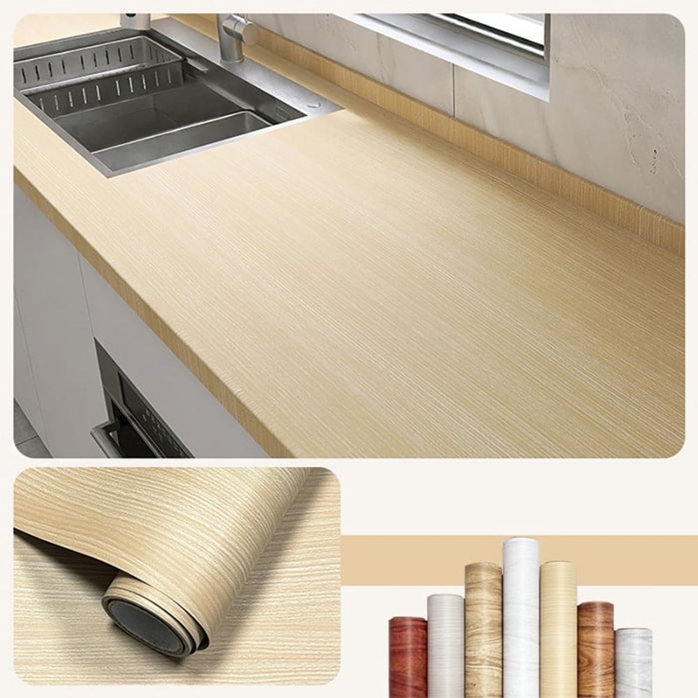 주방 싱크대 테이블 시트지 리폼 우드색 120 cm x 3m 리품 무늬 접착 벽지 - 메인 이미지