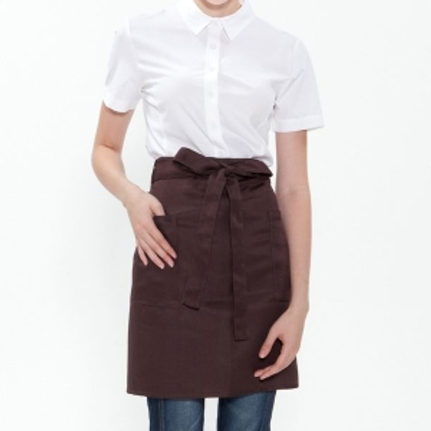 허리형 숏 엉덩이 덮개 앞치마 브라운 요리 주방 공방 바리스타 원피스형 방수 예쁜
