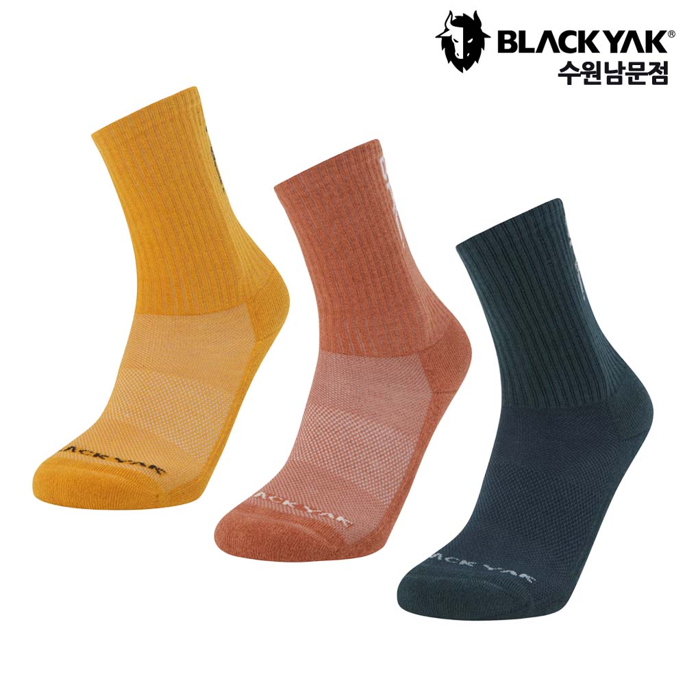 블랙야크 공용 에어로쿨 미드 향균 등산 레저 아웃도어 양말 알파인 로고 크루 삭스 - 메인 이미지