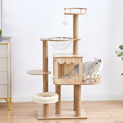 스카이 라운지 테라스 하우스 대형 6단 대형 캣타워 고양이 아크릴 해먹 숨숨집 스크래쳐