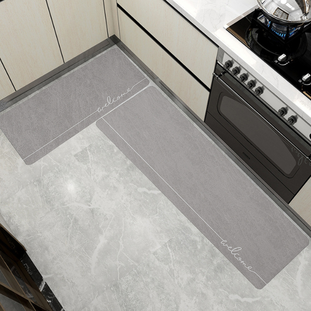 빠른건조 주방 규조토 발매트 2종 세트( 웰컴) (그레이) 주방발 부엌 부엌발 욕실
