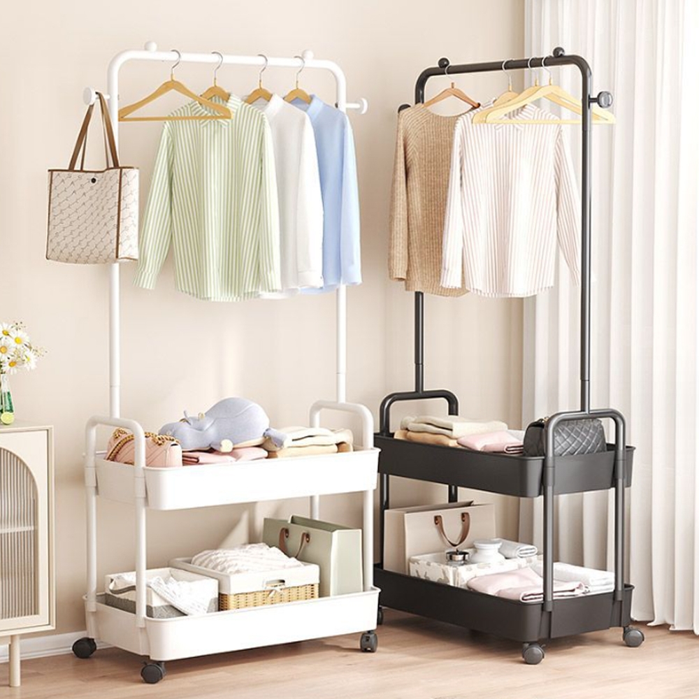 심플 트레이 행거 스탠드 옷걸이 미니 고정식 이동식 옷행거 튼튼한헹거 선반 철제