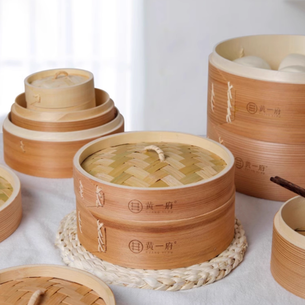 대나무 찜통 소형 찜기 미니 찜솥 찜냄비 찜판 스티머 세트 편백찜기 인덕션냄비 찐빵 24cm 2개 A