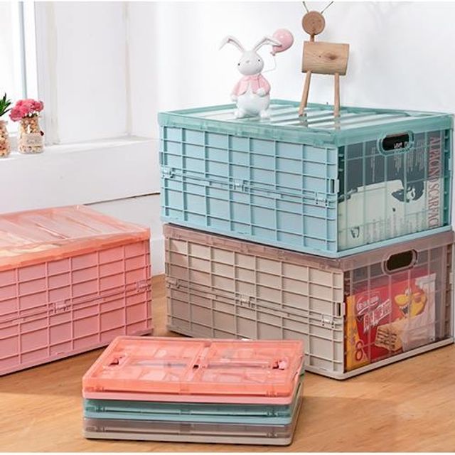 멀티 수납함 3색 접이식 소품 정리 리빙 카 박스 플라스틱 정리함 바스켓