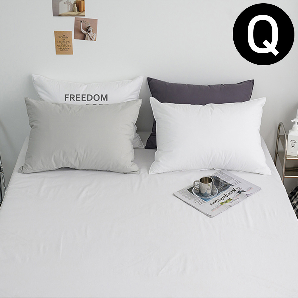 해피니 샤이니 40 수 순면 홑 매트리스 커버 퀸 Q (화이트) 침대 퀸매트