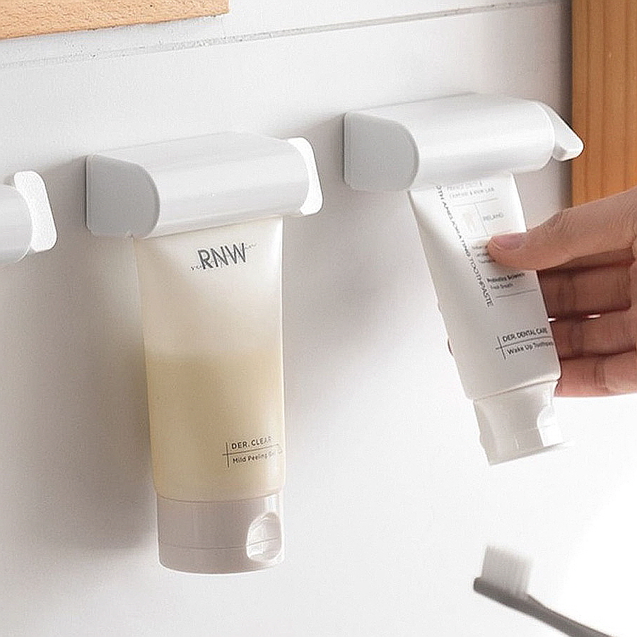 [단독] 1+1 탈부착 자석 치약걸이 튜브링거 태엽식 무타공 치약 정리 디스펜서 거치대