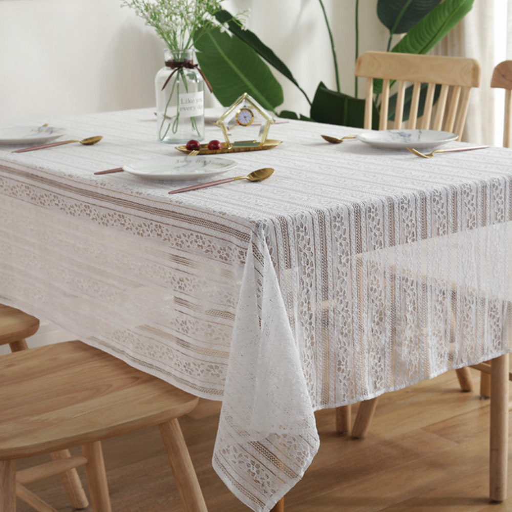 라인 레이스 식탁보 테이블보( 150x cm) 커버 매트 방수 러너