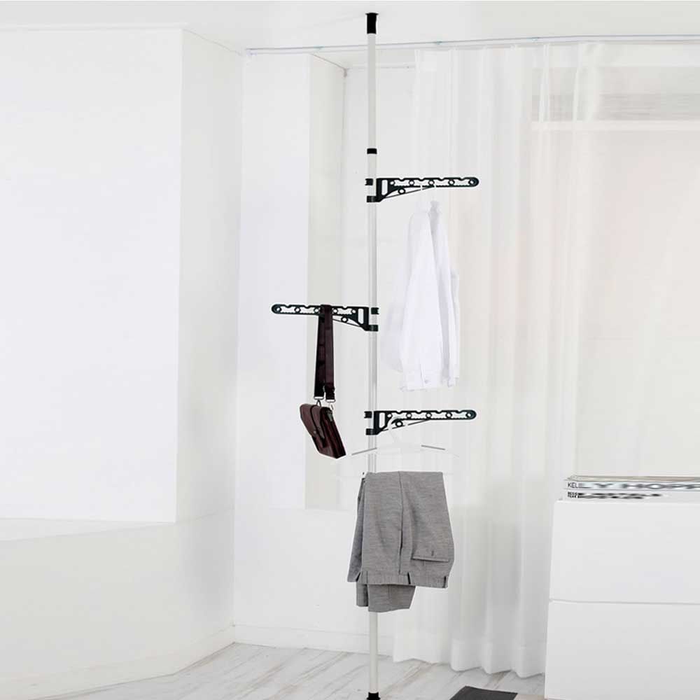 사무실 좁은 원룸 1단 폴 행거 기둥식 틈새 옷걸이 스탠드 옷행거 좁은방 폴행거