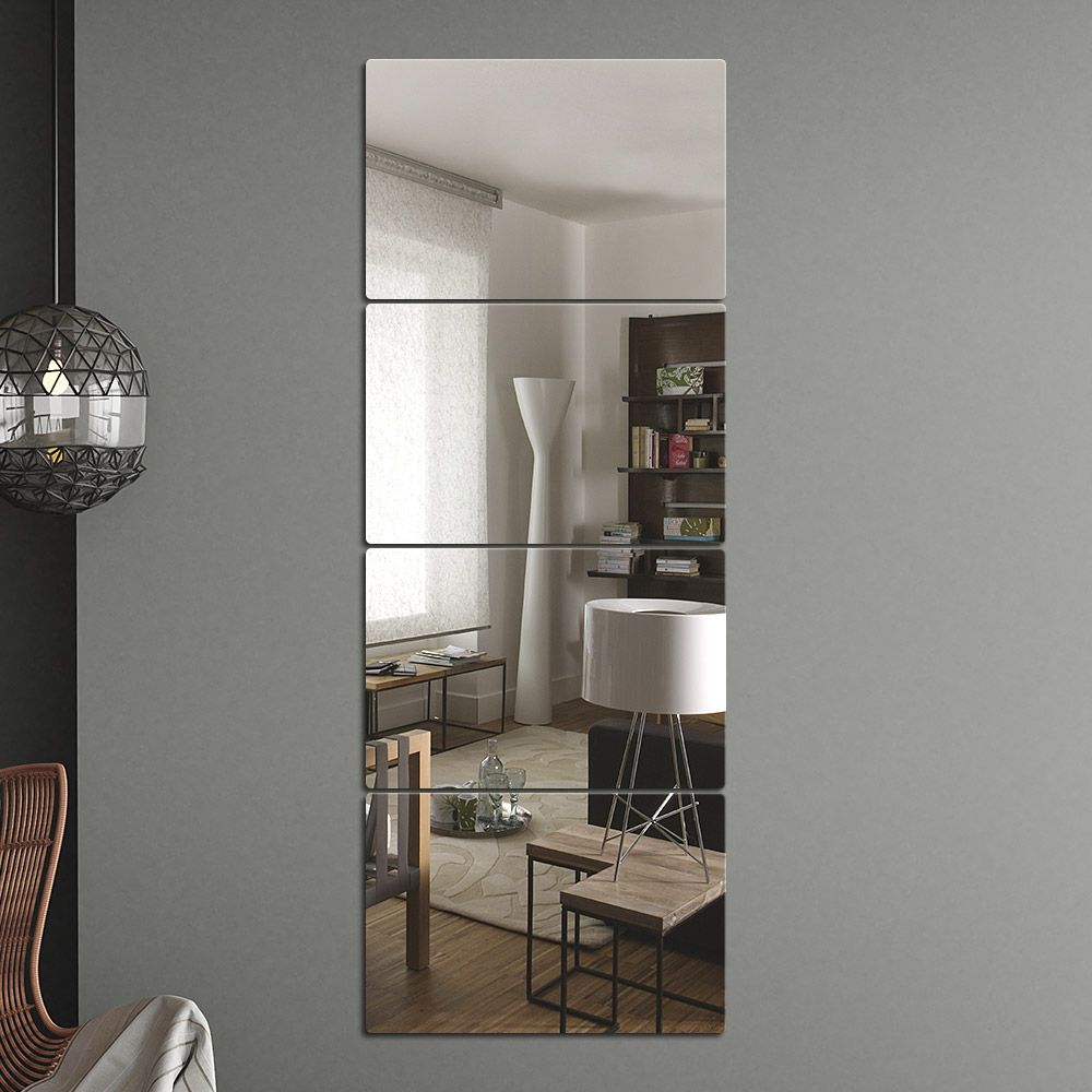 벽에 붙이는 안전 아크릴 거울 4p 20x 30 cm 부착식 화장실 벽거울 - 상품 이미지