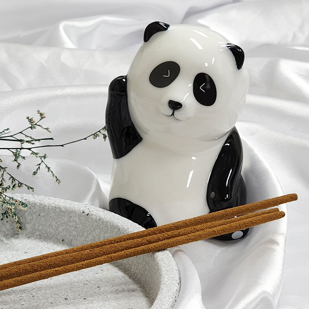 SFr 인센스 스틱 홀더 손을 든 판다 받침 거치대 꽂이 향꽂이 향받침대