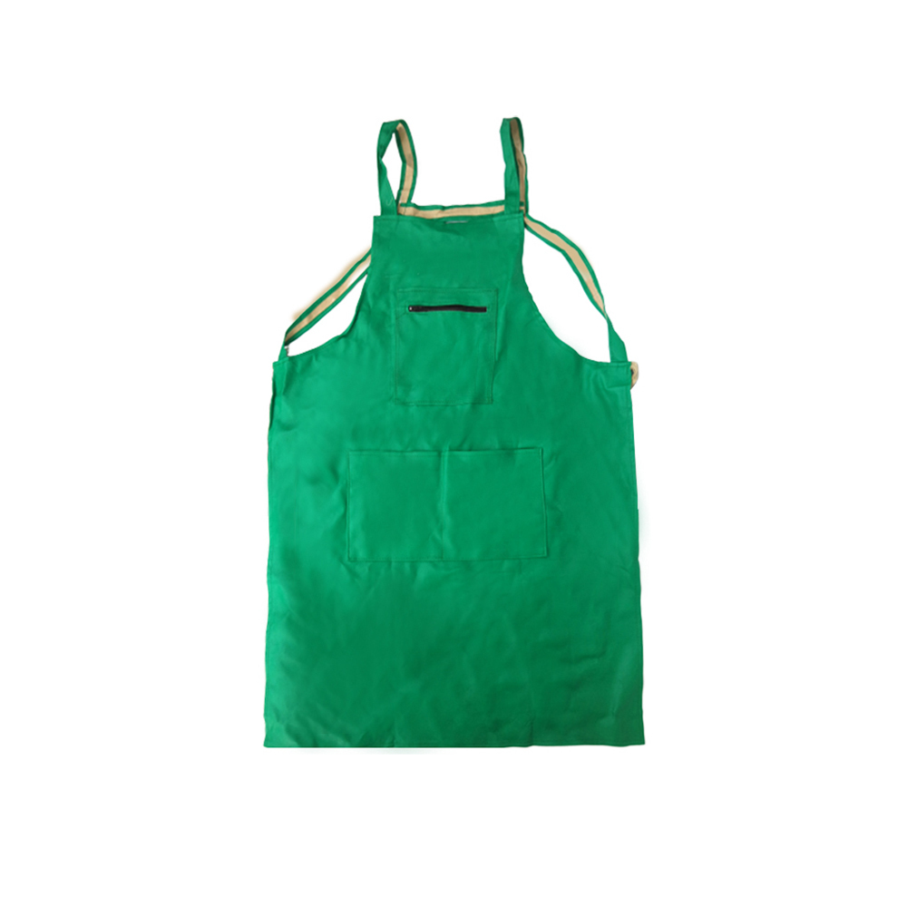 그린 포켓 가죽 앞치마 인조 작업용 방수 지퍼