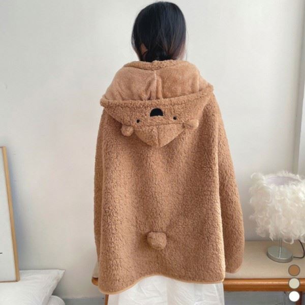 후드 곰돌이 0252 담요 LM 망토극 세사 블랭킷 입는 밍크 캠핑 러그 양털 패딩 여