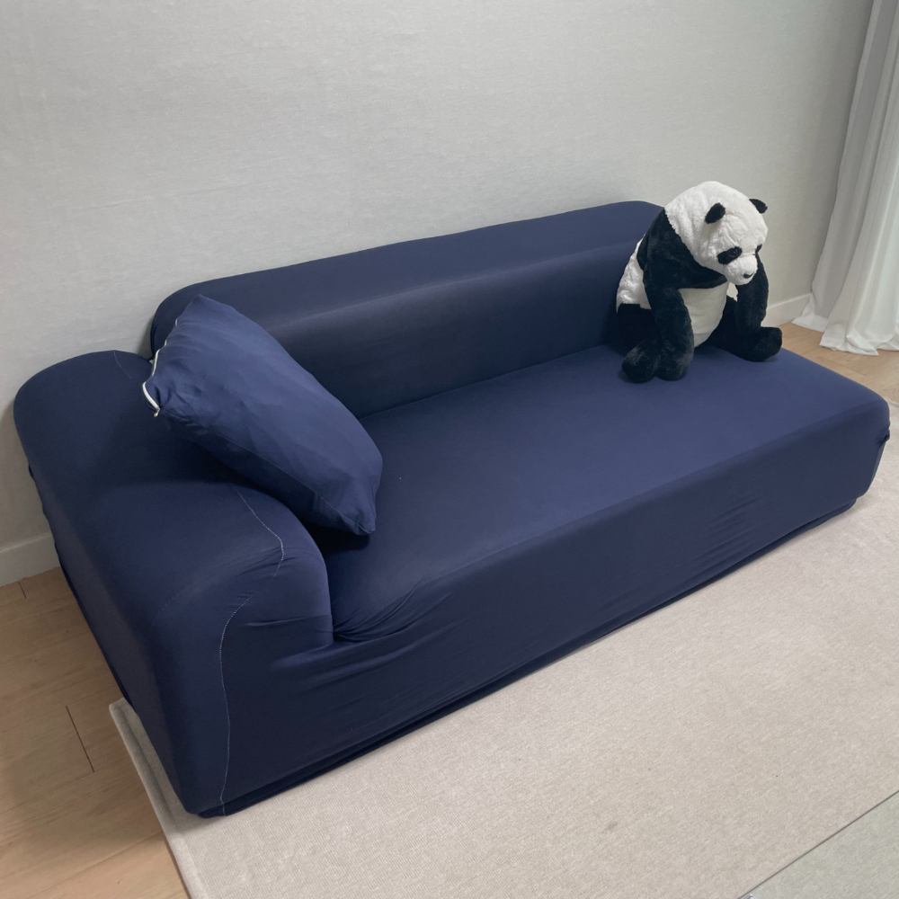 쇼파 천갈이 2인용 리폼 커버 다크블루 패드 소파