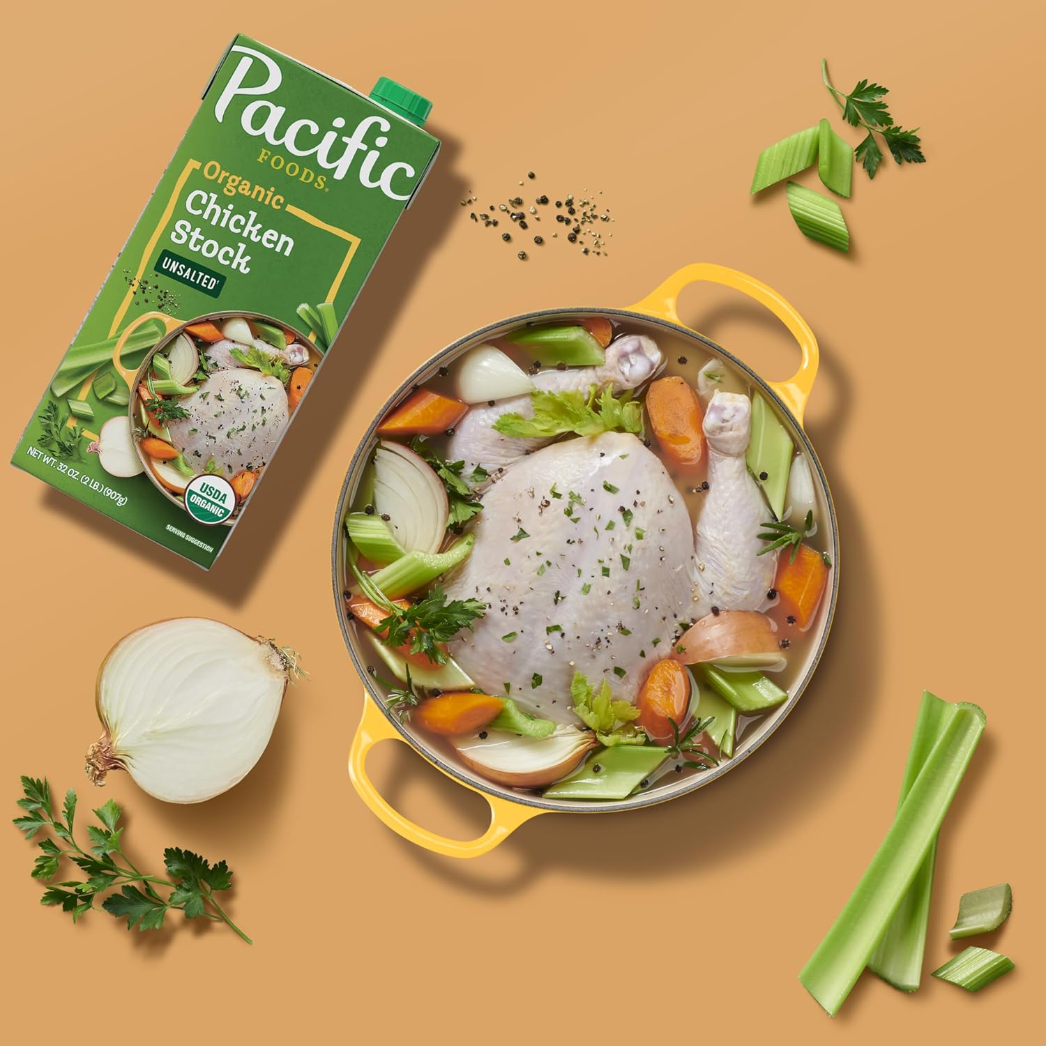 Pacific Foods Chicken Stock, Unsalted 패시픽 푸드 무염 치킨 스톡 닭고기 육수 32oz(907g) 2팩 - 상세 이미지 2
