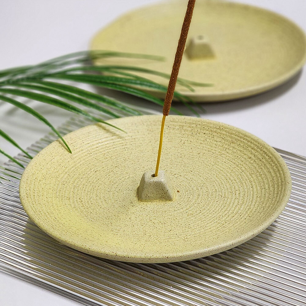 SFr 인센스 스틱 홀더 접시형 옐로우 받침 거치대 꽂이 향꽂이 향받침대