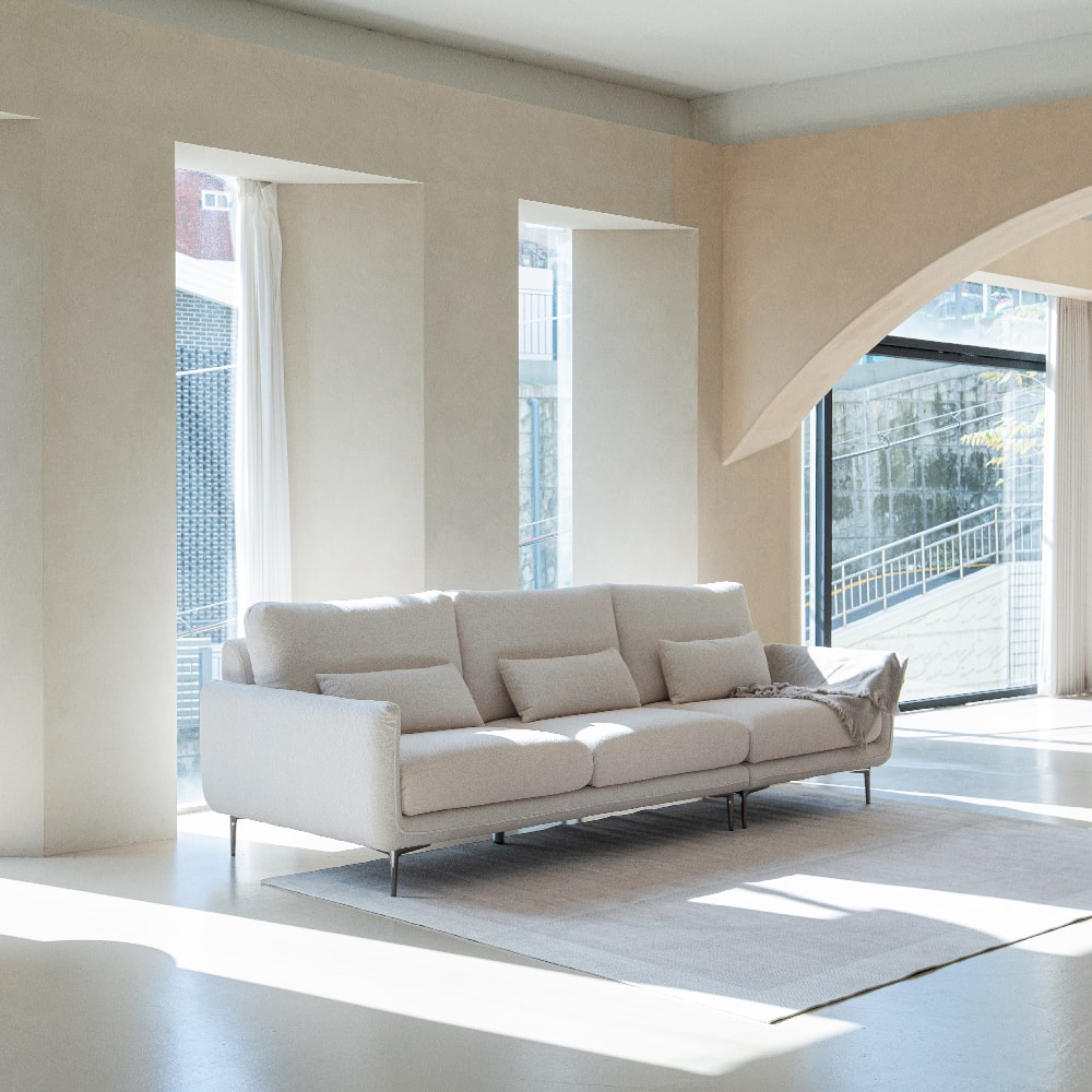 헨지디자인 밀크 부클레 딘 4인용 패브릭소파 홈카페 신혼가구