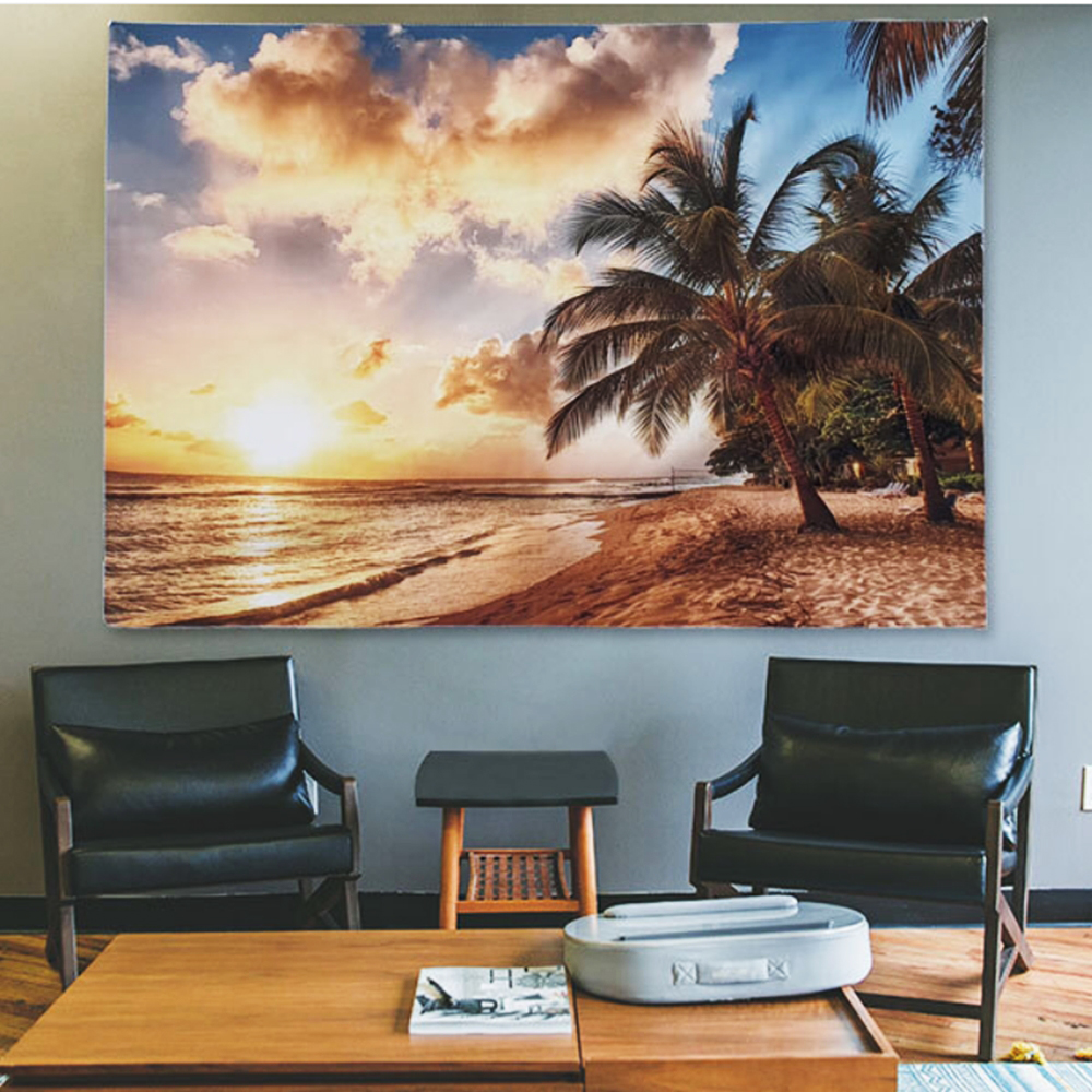 거실 그림 인테리어 패브릭 바닷가 풍경 포스터 벽장식 가림천 테피스 트리 액자 현관