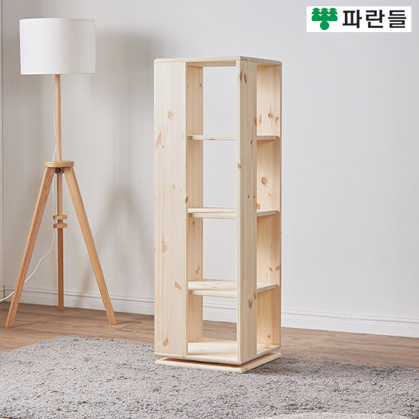 파란들가구 레드파인원목 360도 4단회전책장 원목책장 장식장 - 상세 이미지 2