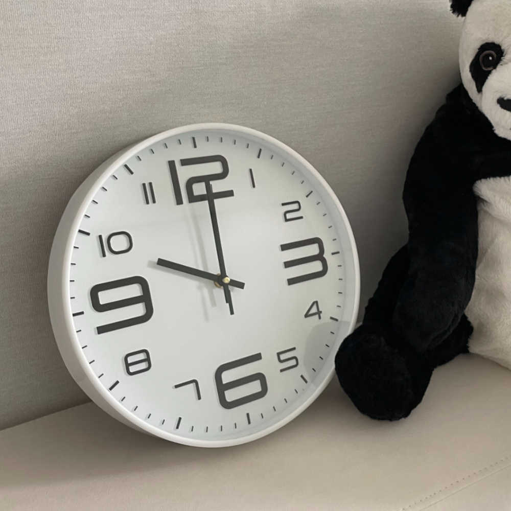 무소음 벽시계 빅넘버 원형 29.5 cm 화이트 음벽 아날로그시계 개업 선물 벽걸이 - 상품 이미지