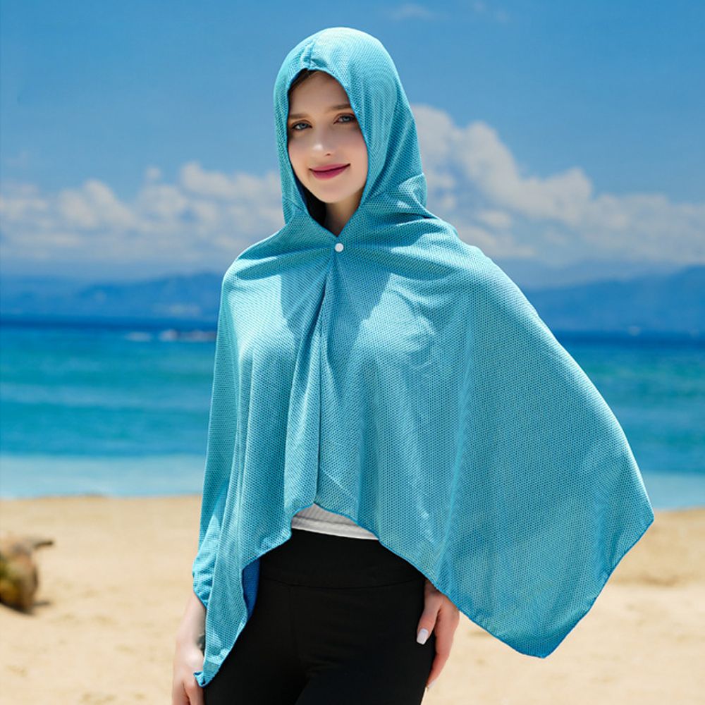 후드 비치 타올 쿨링 극세사 스포츠 물놀이 대형 타올