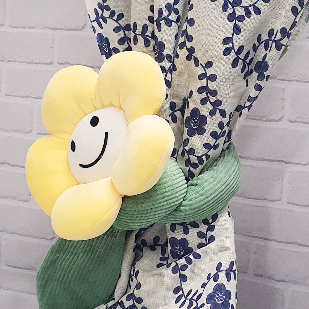 SFr 플라워 커튼 홀더 집게 걸이 장식 타이 커튼끈