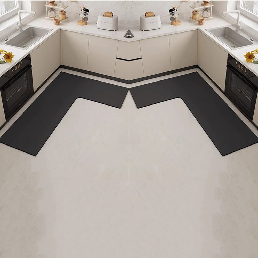 규조토 코너 주방 매트 싱크대 바닥 미끄럼 방지 L자