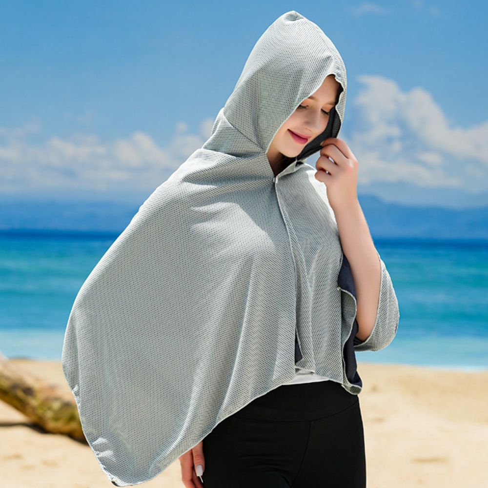 후드 비치 타올 쿨링 극세사 스포츠 물놀이 대형 타올