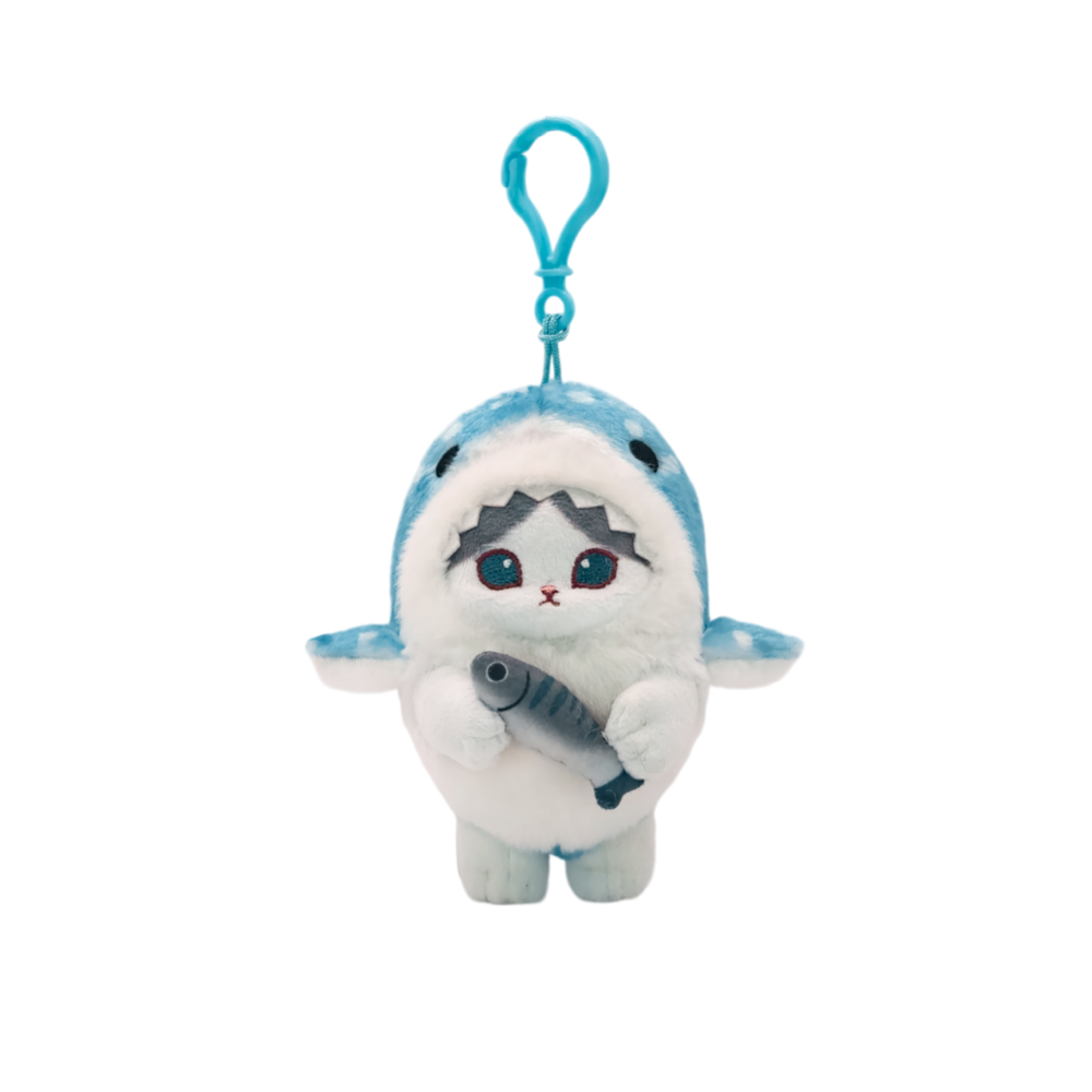 모프샌드 모후샌드 고양이 인형 키링 키홀더 상어 코스튬 크림냥 - 상세 이미지 5