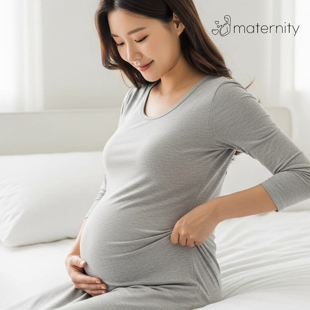 임산부 여름 모달 원피스 잠옷 임부복 홈웨어 반팔 숏 - 메인 이미지