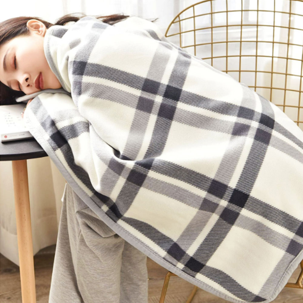 빅 블랭킷 똑딱이 망토 담요 100x 140 cm (그레이) 겨울 이불 극세사 휴대용 - 메인 이미지