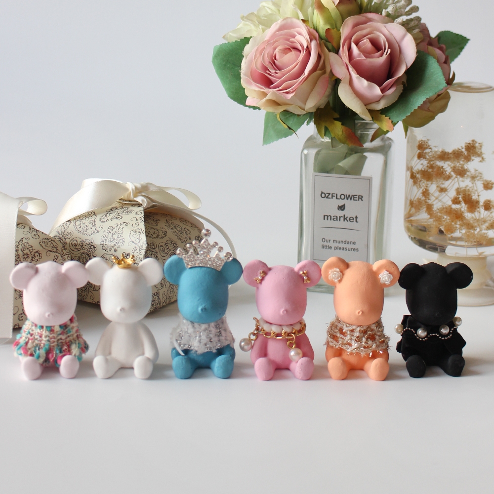 베어 곰돌이 브릭 석고 방향제 디퓨저 송풍구 차량용 실내 디퓨져 12 종 오일 세트