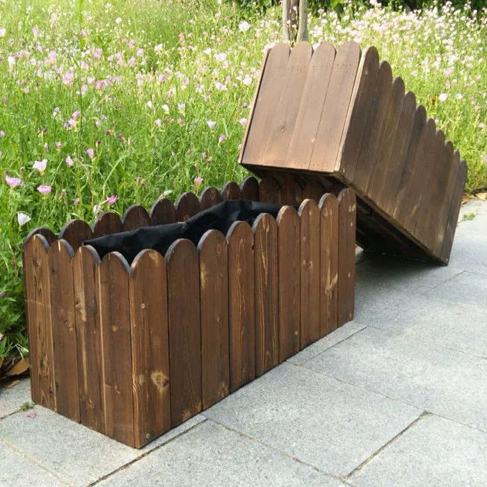 방부목화분 플랜트박스 베란다 대형 테라스 파티션 탄화색 목재 22x20x20 탄화색 두꺼운 - 상세 이미지 2