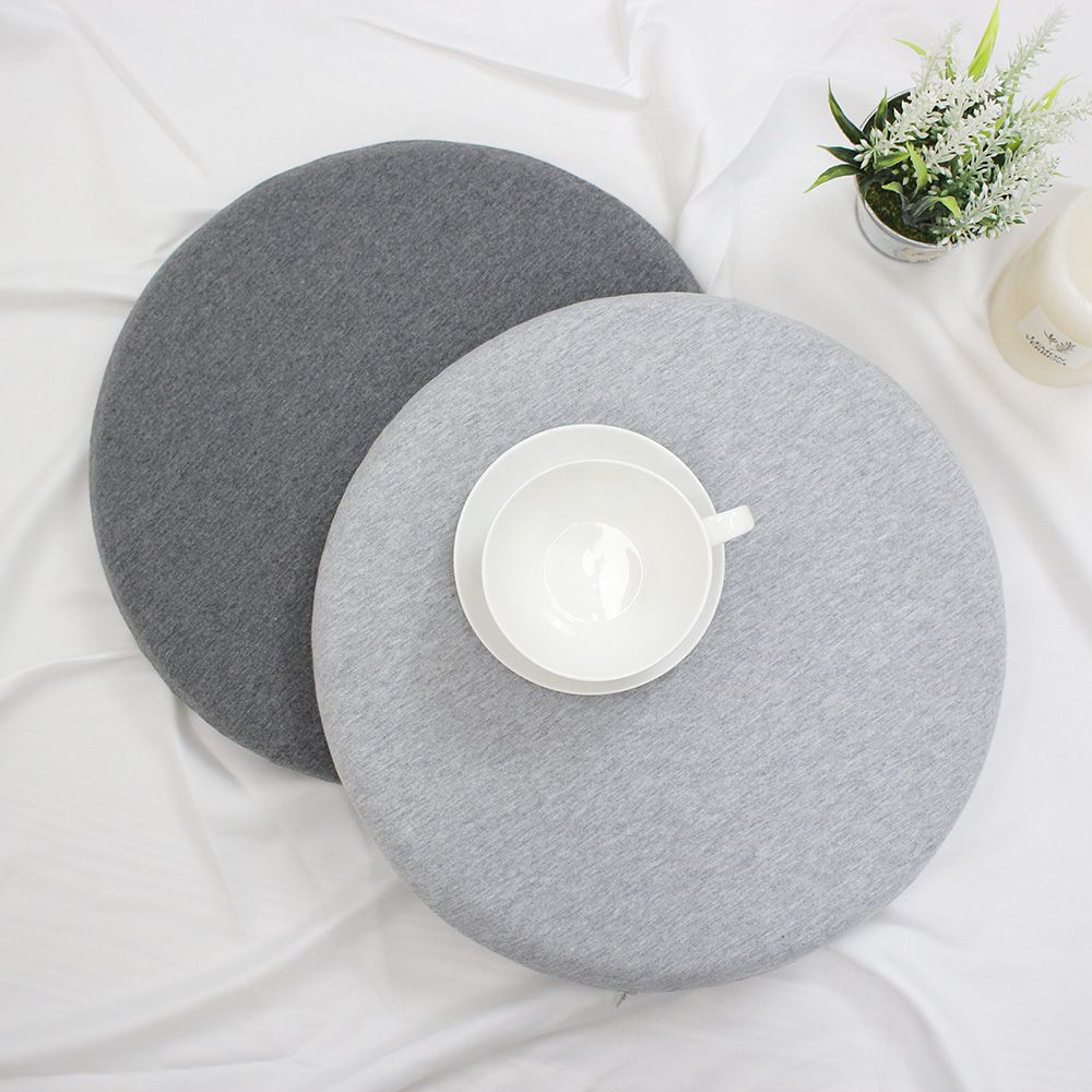 메모리폼 원형 식탁 카페 의자 방석 쿠션 면방석 린넨 코튼 - 상품 이미지