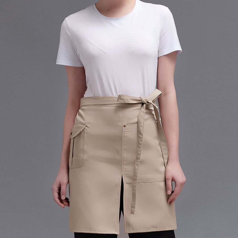하프 앞트임 허리 카페 주방 앞치마( 베이지) 주부 미니 반앞치마 허리랩 서빙 쉐프