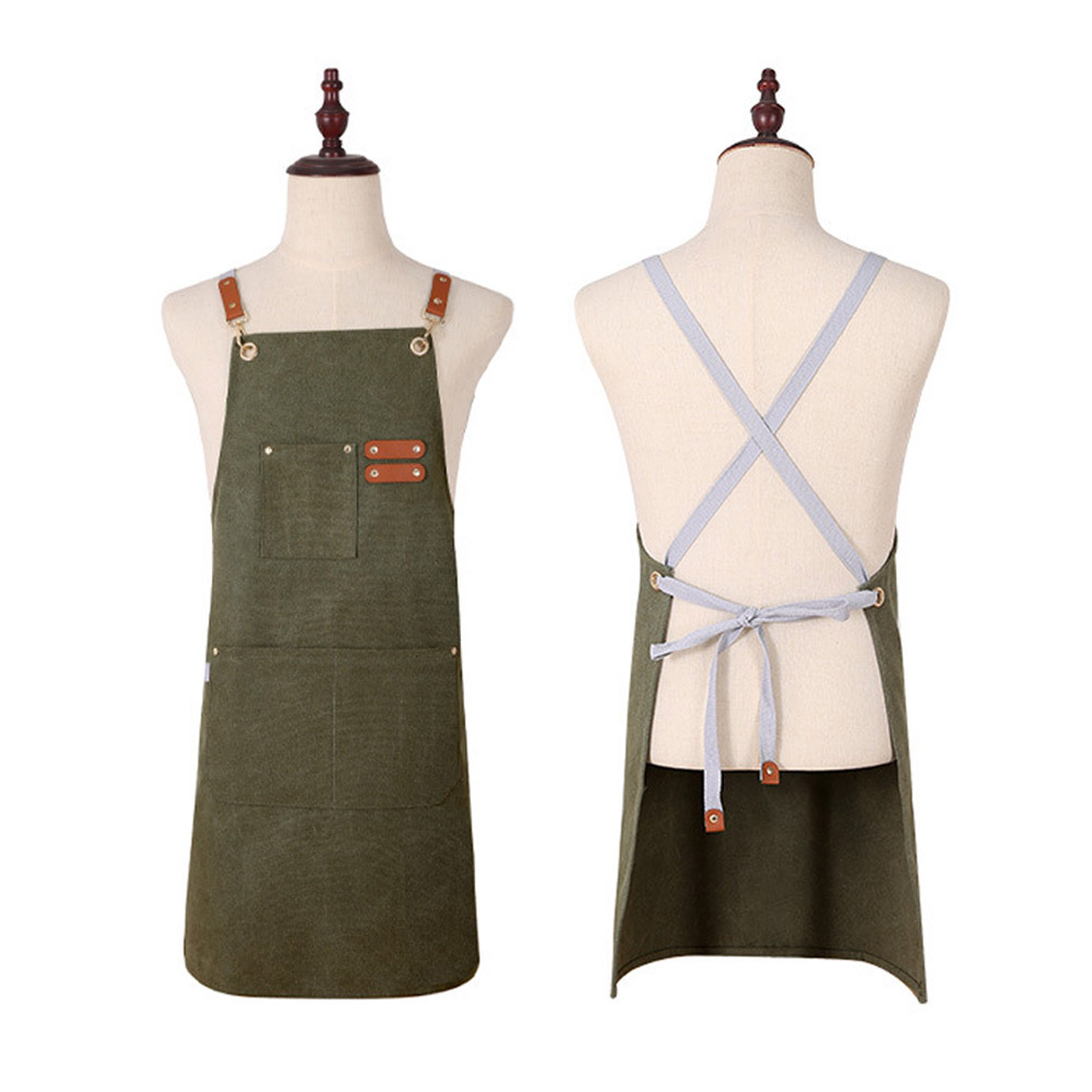 앞치마 주방 앞치마. 카페 미용 원피스 다용도 캔버스 방수 LM- 0218 카페용 데님