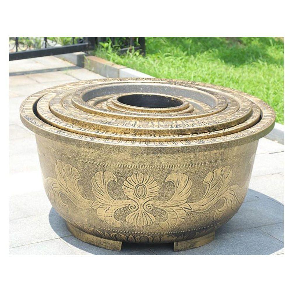 대형 플라스틱 화분 연꽃 분갈이 연못 텃밭 상자 브론즈 90cm (95x50cm) 배수구멍 있는 화분 - 상세 이미지 3