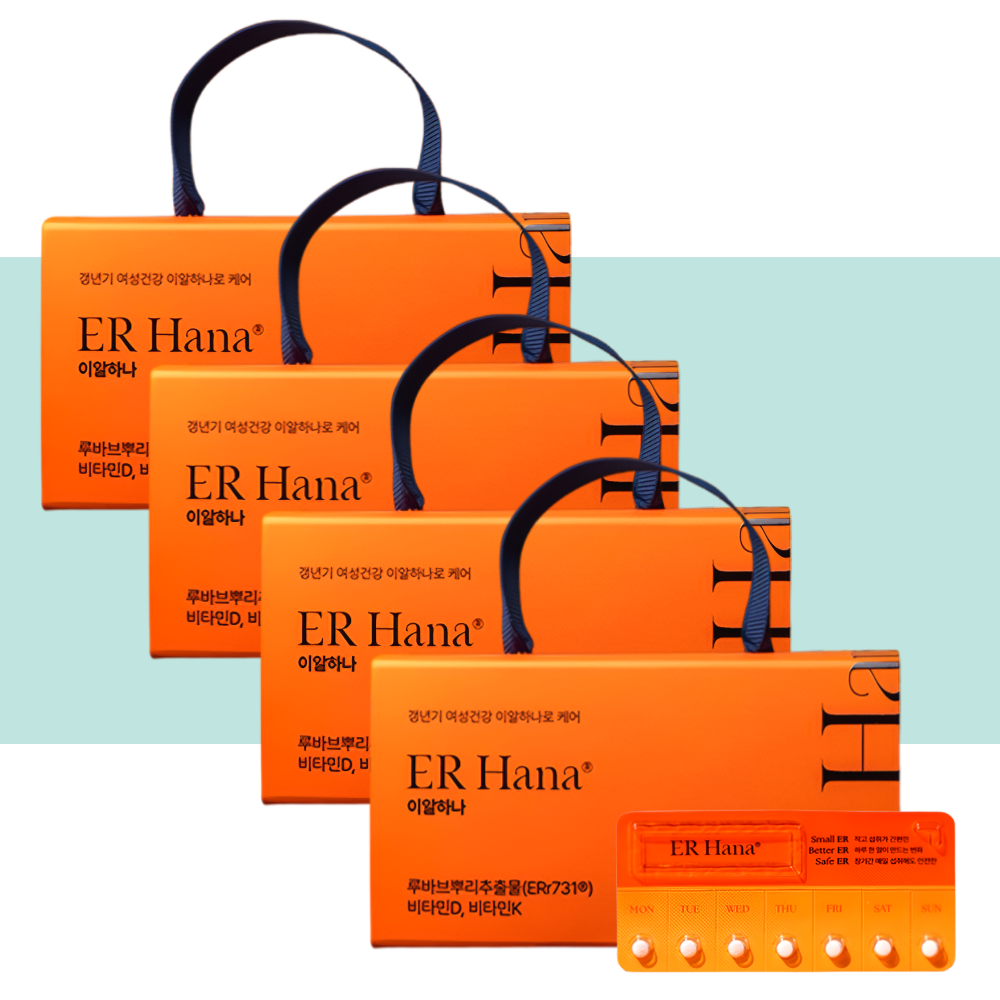 이알하나 갱년기 여성 영양제 루바브뿌리 28정X4박스