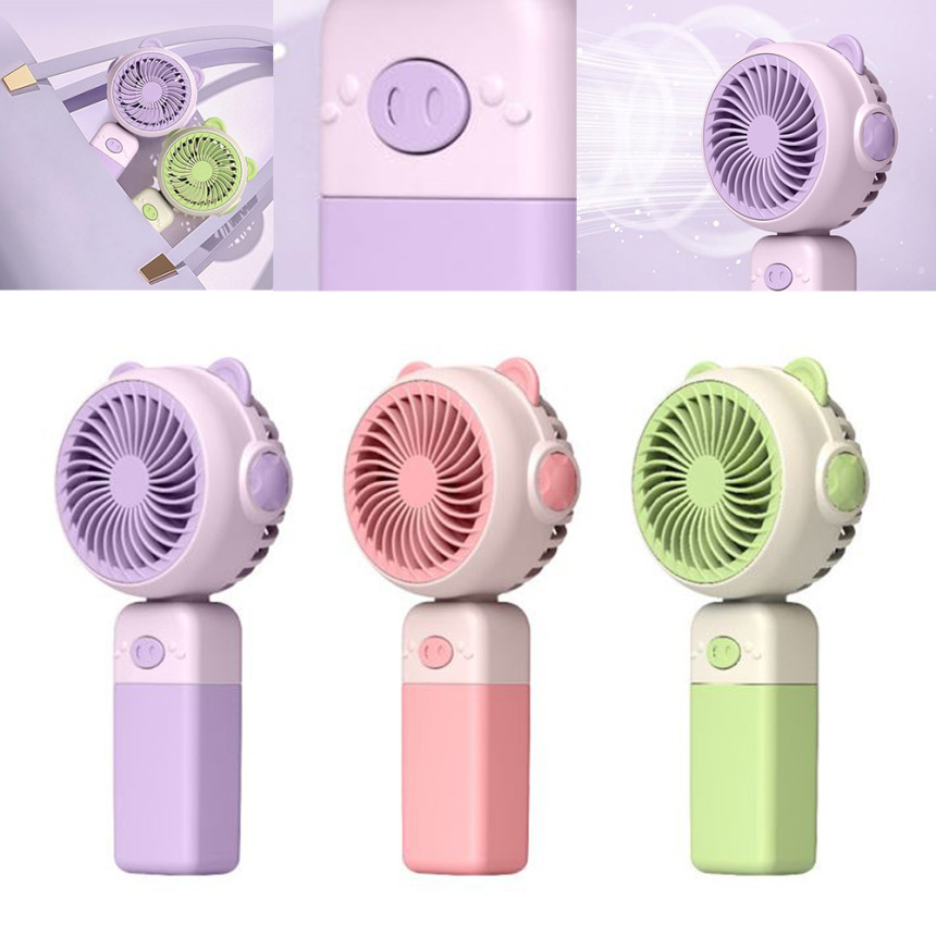 저소음 돼지코 손선풍기 귀여운 무선 경량 3단 손풍기 - 상세 이미지 2