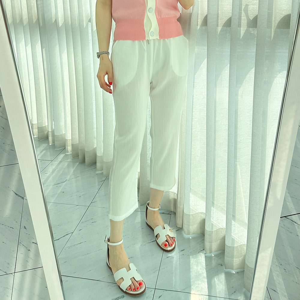 인견바지 여성린넨바지 8부바지 - 상세 이미지 4