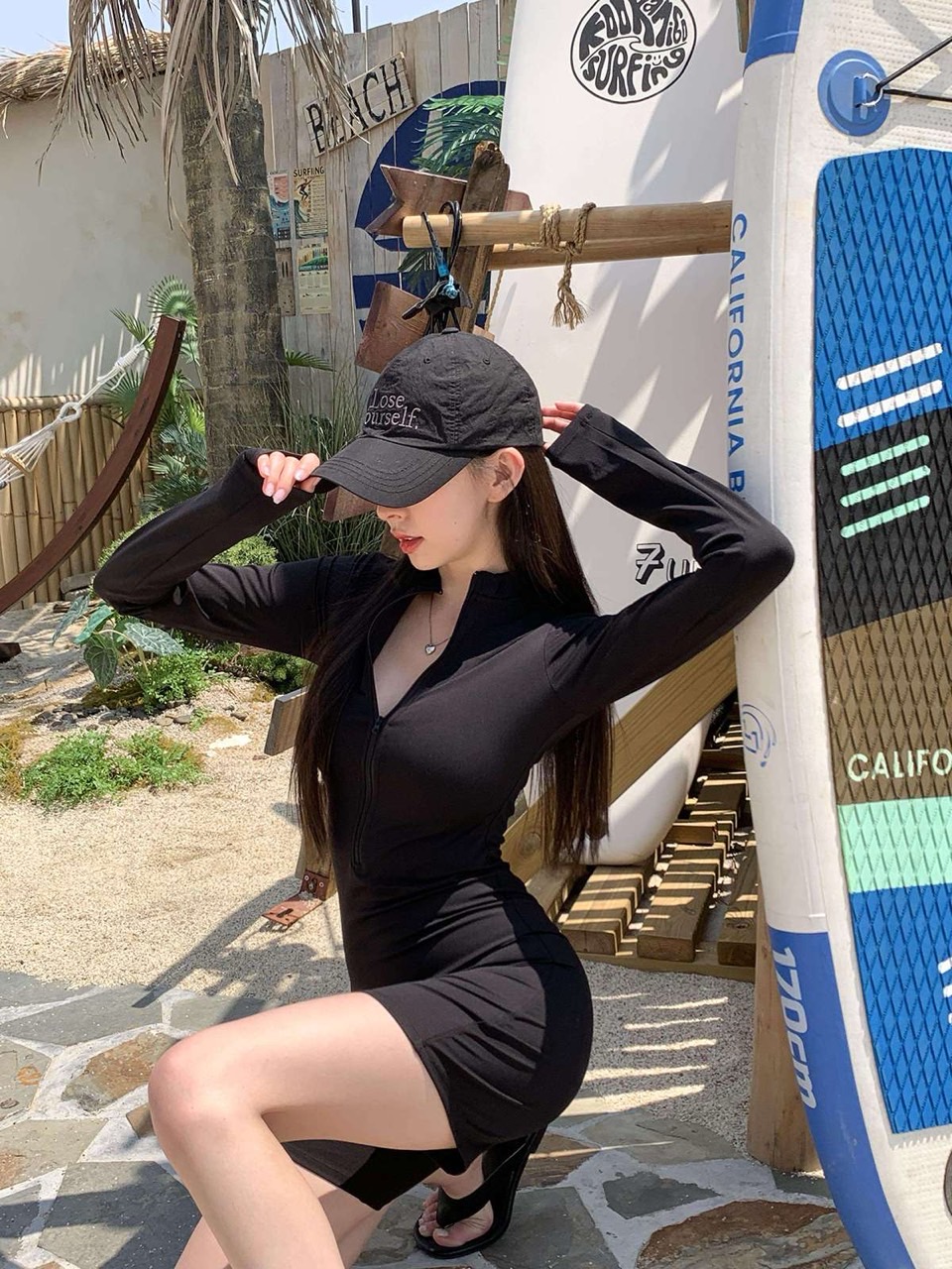 일체형 하프바디슈 3부 레깅스 숏팬 래쉬집업 수영팬츠 피트니스 헬스 스포츠 나일론 스판 이미지 7