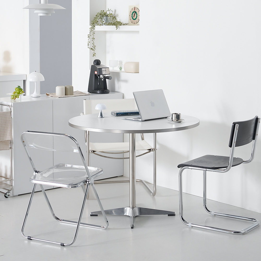 플랜 식탁 카페 원형 테이블 800 퓨어화이트