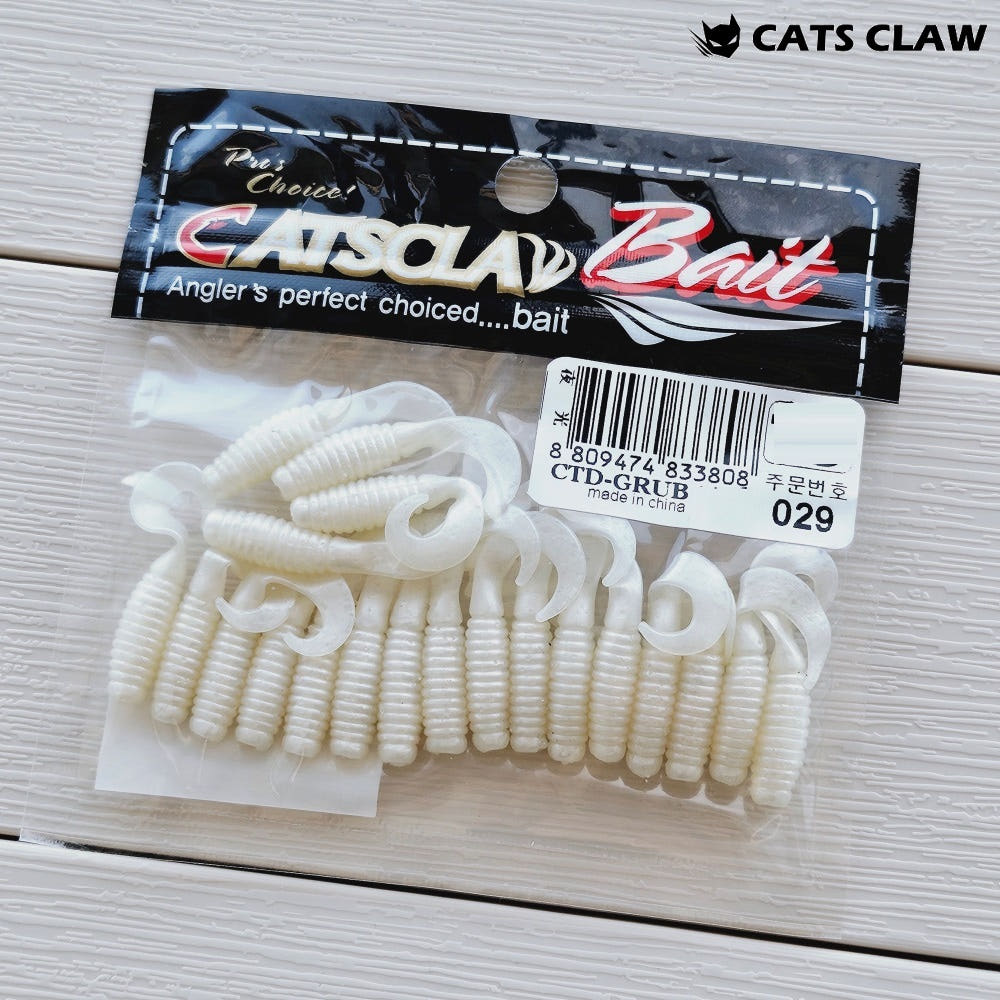 캣츠크로우 CTD 그럽웜 꺽지웜 꺽지미끼 쏘가리웜 029 펄 실버, 3.8cm(1.5인치) - 상세 이미지 4